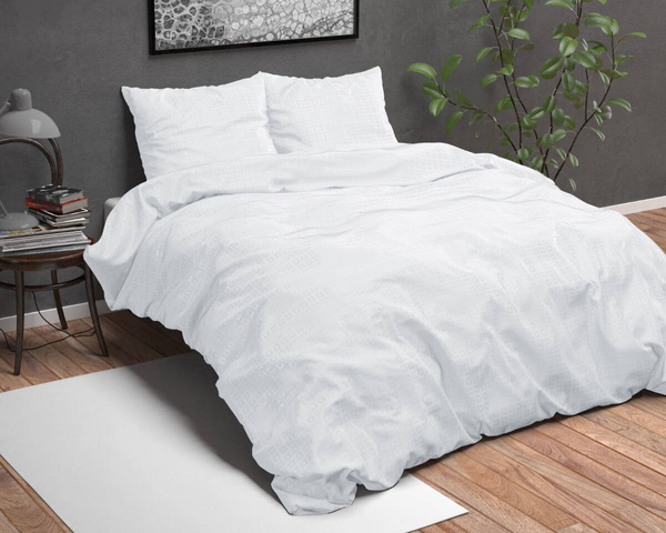 Elegantna bijela posteljina za apartmane 200x220 nije potrebno glačanje