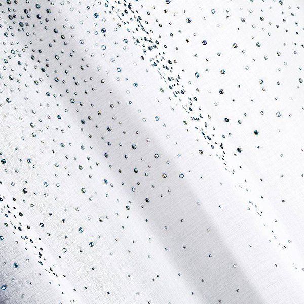 Bijela zavjesa ukrašena šljokicama na ušicama 140x250 glamour Madie