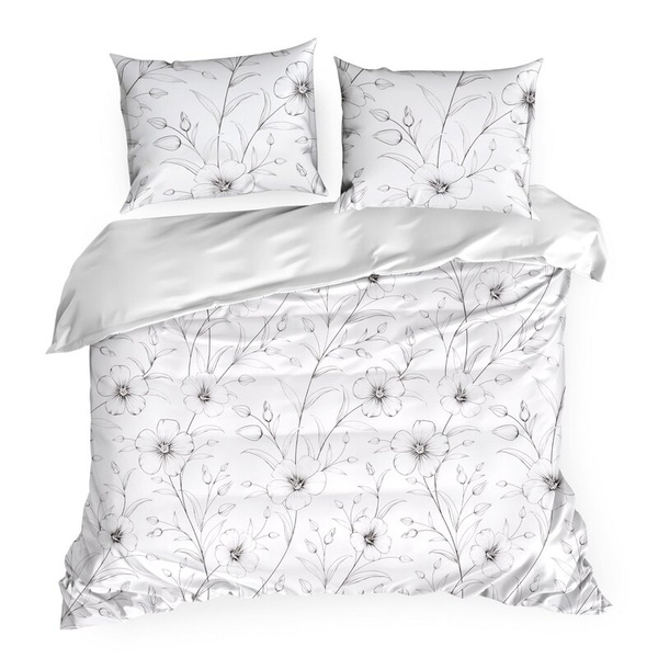 Posteljina 160x200 cm od pamučnog satena s cvjetnim uzorkom SPRING