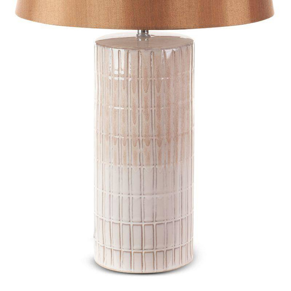 Lampa stolna izrađena od keramičke gline sa sjajnim smeđam abažurom 33X56 Edna