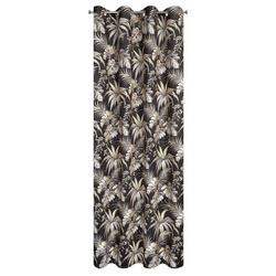 Zavjesa od mekog baršuna s printom egzotičnog lišća 140x250 cm Megi