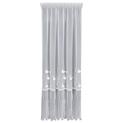 Bijela zavjesa s cvjetnom aplikacijom 140x270 cm AVRIL 