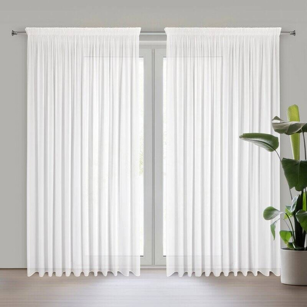 Zavjesa DEBRA na traci 300x270 cm bijela