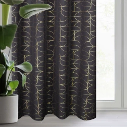Zavjesa sa zlatnim geometrijskim printom 140x250 Evi