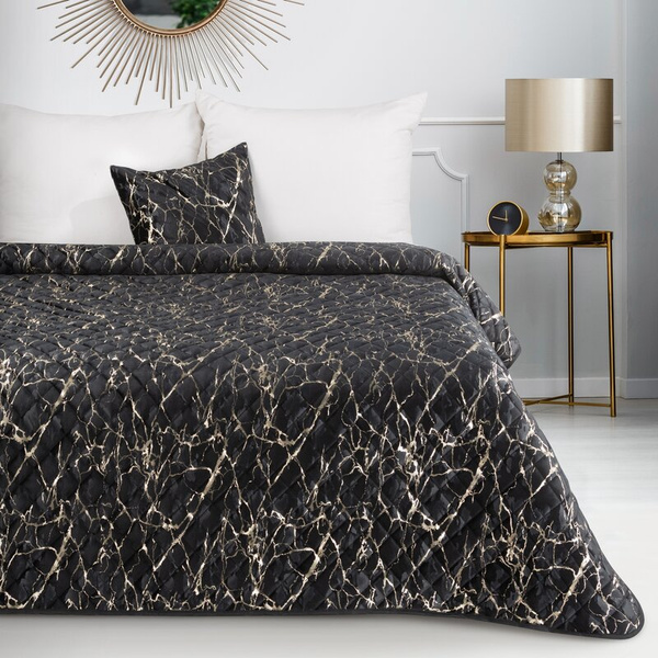 PREMIUM baršunasti pokrivač 220x240 prošiven metodom vrućeg prešanja sa sjajnim mramornim uzorkom Blink 4