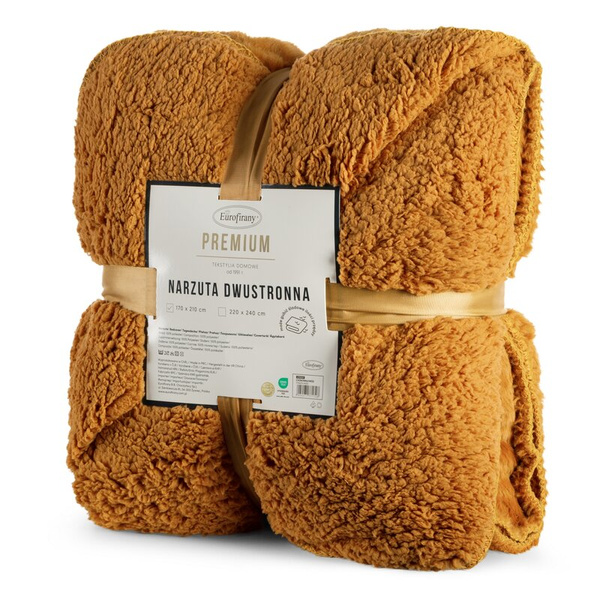 Zimska deka 220x240 cm, dvostrani prekrivač od ugodnog krzna i tkanine s uzorkom janjeće kože, NINA Premium