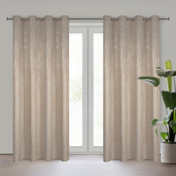 Baršunasta zavjesa 140x250 ukrašena zlatnim uzorkom i zlatnim ušicama - DARA