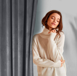 Zavjesa od jednobojnog mekog baršuna trakasta 140x270 cm ružičasta ROSA