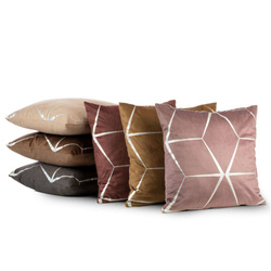 Baršunasta jastučnica sa srebrnim geometrijskim printom 45x45 Blink 28