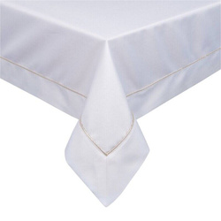 Klasični bijeli stolnjak s nježnim zlatnim obrubom 145x280 Madele 