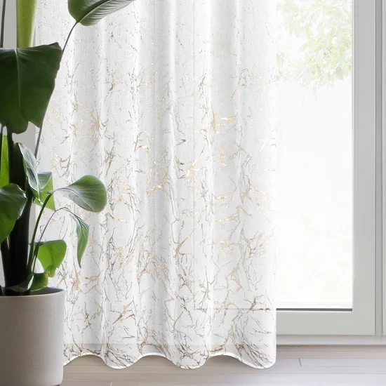 Gotova zavjesa 140x250 ukrašena mramornim tiskom, zlatnim ušicama Marta