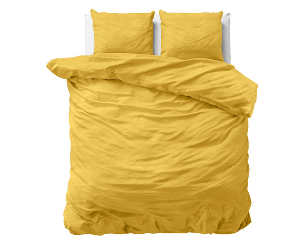 žuta pamučna posteljina 240x220 pakirana u atraktivnu Stone Washed vrećicu