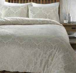 Posteljina od flanelskog flisa 200x200/220 sa zlatnim uzorkom Glamour Flannel