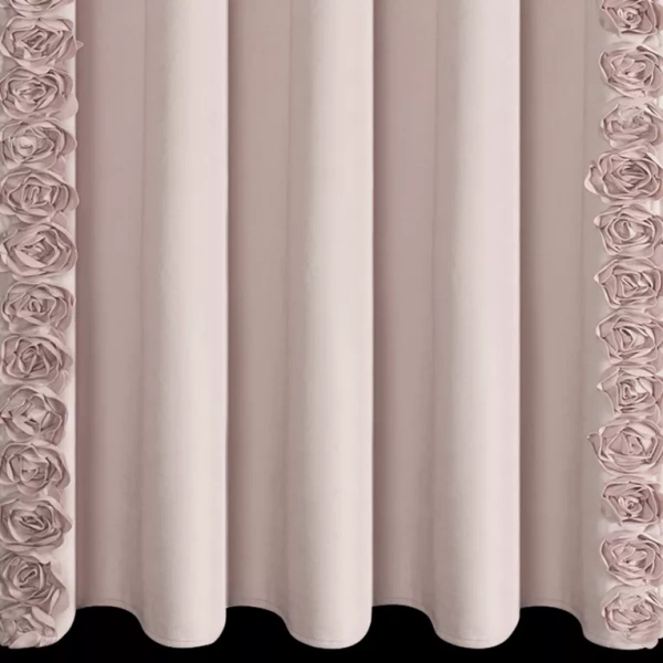 Ekskluzivna baršunasta zavjesa ukrašena 3D aplikacijom ruže 140x270 cm traka - ROSES Eva Minge