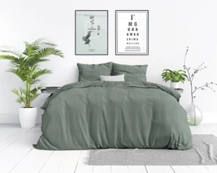 Zelena pamučna posteljina 240x220 pakirana u atraktivnu Stone Washed Green vrećicu
