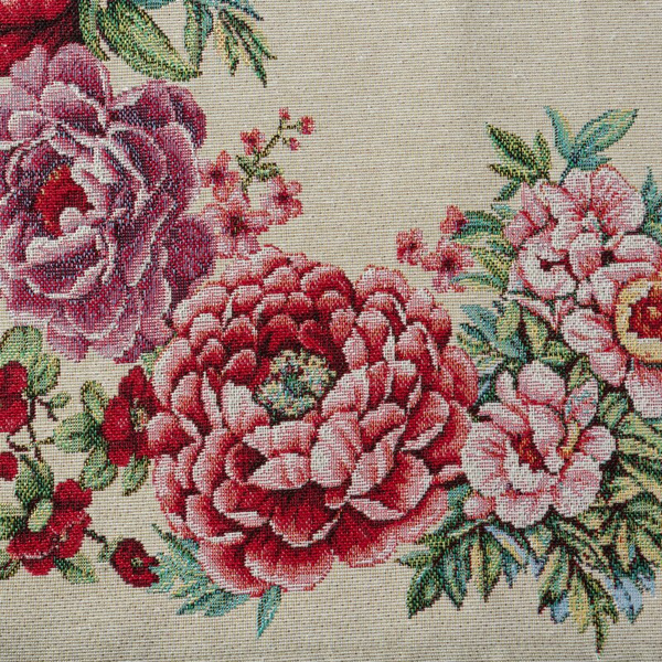 Goblen nadstolnjak 40x100 ukrašen tkanim cvjetnim motivom 