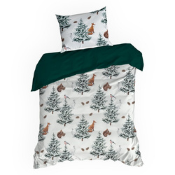 Set božićne posteljine 220x200 od mikrovlakana, ukrašen božićnim printom