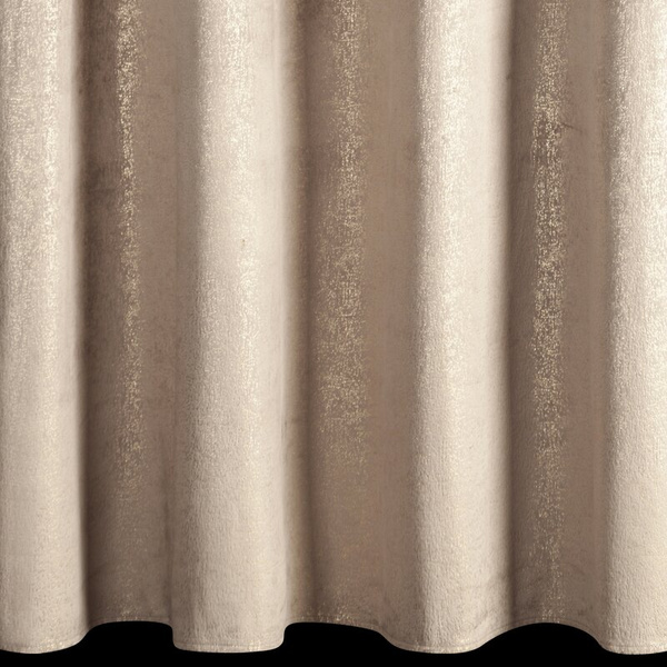 Baršunasta zavjesa ukrašena sjajnim printom, 135x250 cm, zlatne rupice - BETHY