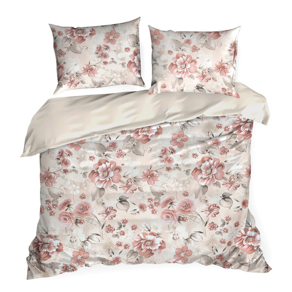 Posteljina 140x200 cm od pamučnog satena s cvjetnim uzorkom SPRING