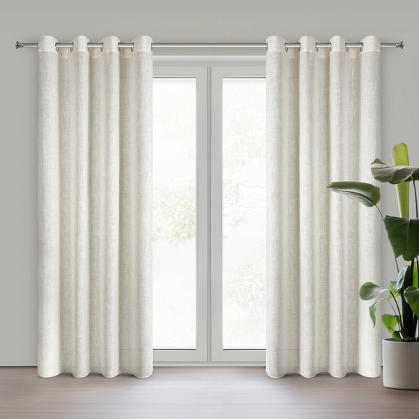 Prirodna zavjesa s vidljivim i prirodnim tkanjem s daškom lana, 140x250 cm - ELINA