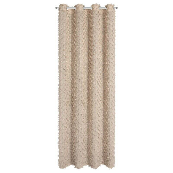 EVA MINGE gotova zavjesa 135x250 od šifonske tkanine ukrašena pomponima s dodatkom sjajnog konca AURELIA