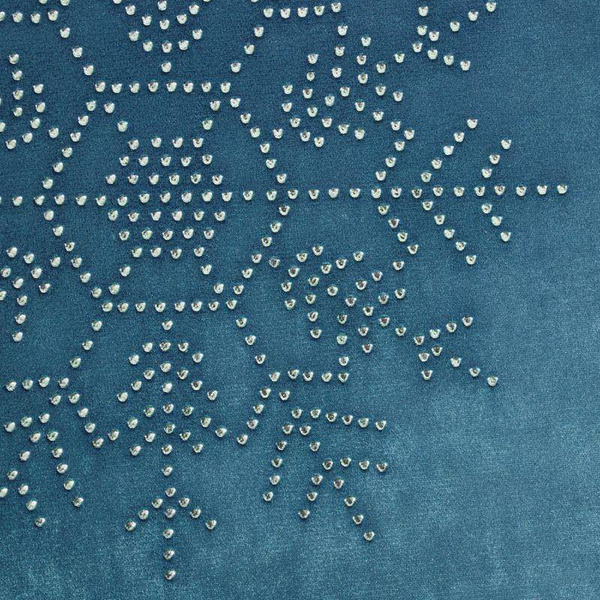 Stolnjak, trkač za stol božićni tamnoplavi baršunasti ukrašen srebrnim printom sa kamenčićima 40x140 Arissa