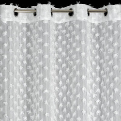 EVA MINGE gotova zavjesa 135x250 od šifonske tkanine ukrašena pomponima s dodatkom sjajnog konca AURELIA 