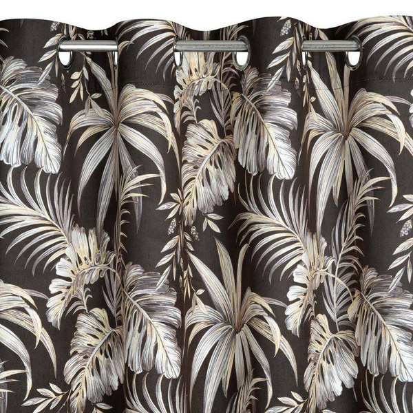 Zavjesa od mekog baršuna s printom egzotičnog lišća 140x250 cm Megi
