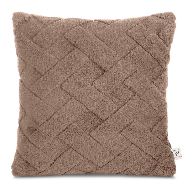 Jastučnica 45x45 cm srebrna od mekog pliša ukrašena reljefnim uzorkom CARO 