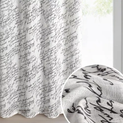 Zavjesa od tkanine s dodatkom lana, ukrašena printom, 140x250 cm,