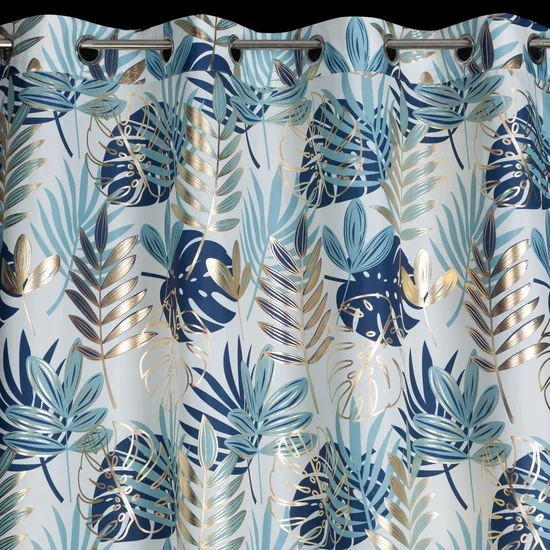 Zavjesa 140x250 s motivom egzotičnog lišća i sjajnim printom Malta