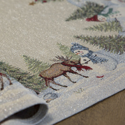 Božićni tapiserijski stolnjak 100x100 cm ukrašen božićnim motivom