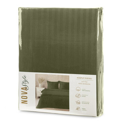 Premium prugasta posteljina za apartmane od pamučnog satena 220x200