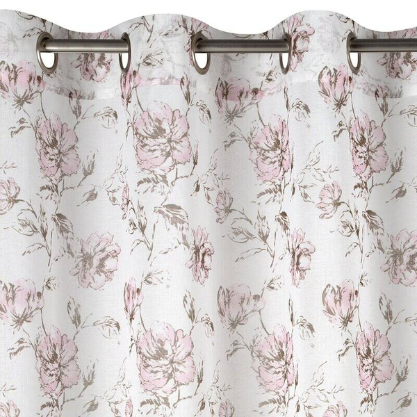 Zavjesa Amber 140x250 od mat etamina sa oslikanim cvjetnim uzorkom
