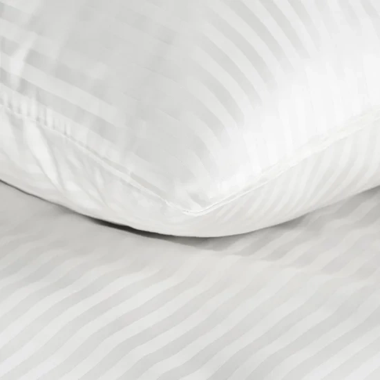 Premium bijela prugasta posteljina za apartmane od pamučnog satena 160x200