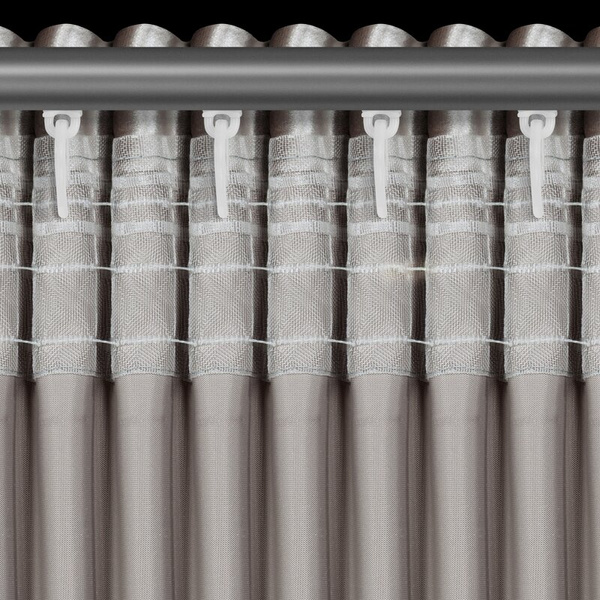 Srebrna zavjesa od sjajnog baršuna 140x270 cm traka - CAMERON