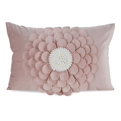 Baršunasta jastučnica dimenzija 30 x 50 cm ukrašena trodimenzionalnim cvjetnim motivom FLORES 2