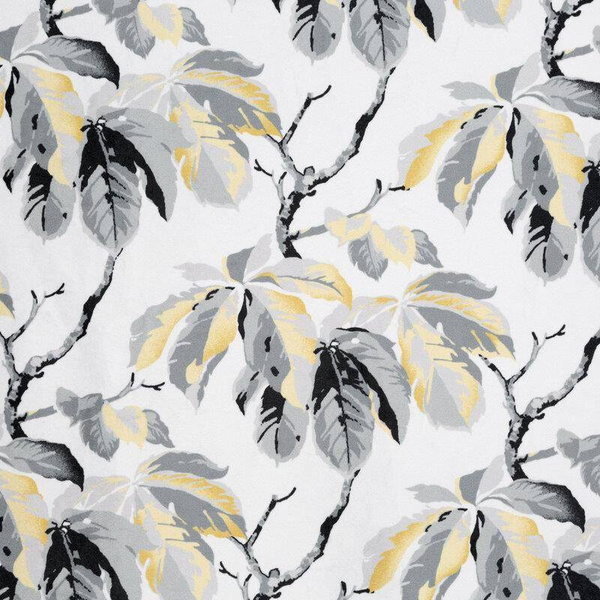 Zavjesa od mekog baršuna ukrašena printom listova kestena 140x250 Melisa