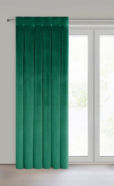 Baršunasta zavjesa ukrašena dubokim naborima i gumbima 85x250 cm (dimenzije zavjese dane nakon sklapanja) zavjesa s tregerima - ALITA