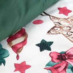 Božićna posteljina 220x200 od mikrovlakana ukrašena šarenim printom Ribeno