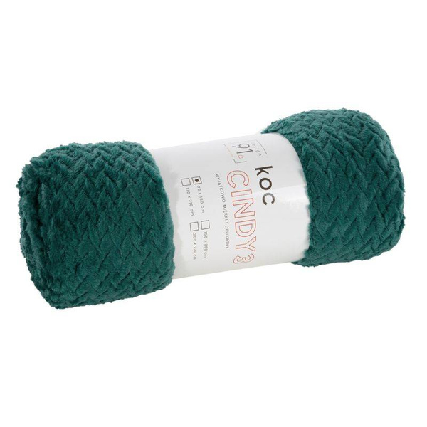 Mekana i na dodir ugodna deka s reljefnim kockastim uzorkom 200X220 cm boja tirkiz Cindy3 