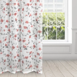 Zavjesa sa cvjetnim printom od svijetlog, poluprozirnog etamina 140x250 Jenny