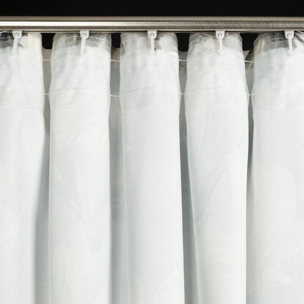 Zavjesa od baršuna s floralnim printom istaknutim srebrnim listićima sa flex trakom140x300 cm siva, Sandy