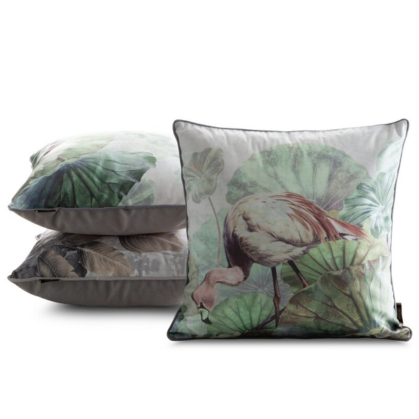 Baršunasta jastučnica 45x45 ukrašena botaničkim printom VELVET