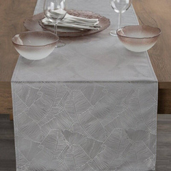 Sivi nadstolnjak 40x140 sa jacquard uzorkom listova banane Isla