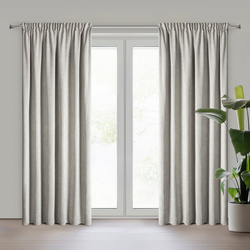 Bež zavjesa od šenil tkanine 140x270 cm traka - MEGI