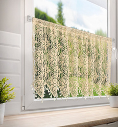 Kuhinjska zavjesa u boho stilu ukrašena suptilnim resama 150x60 cm MOLY tunel