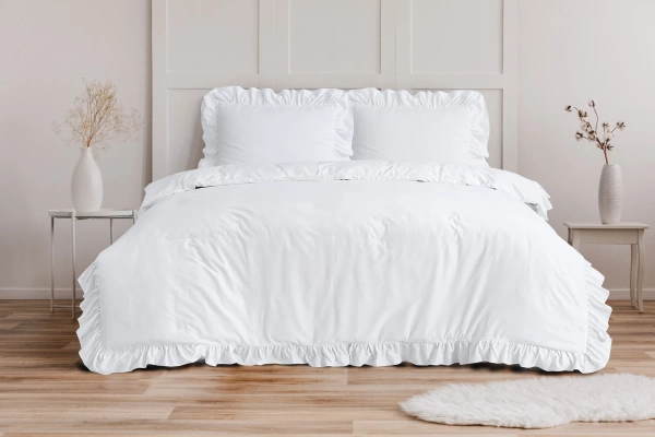 Elegantna bijela posteljina s volanima 240x200/220 RufflesWhite