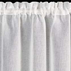 Bijelo-srebrna kuhinjska zavjesa od gaze ukrašena božićnim zvijezdama, tunel 150x60 cm - XMAS