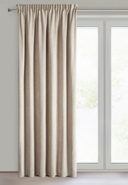 Bež zavjesa od šenil tkanine 140x270 cm traka - MEGI
